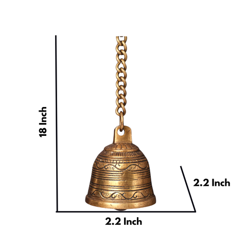 Brass Handcrafted Hanging Bell with Chain