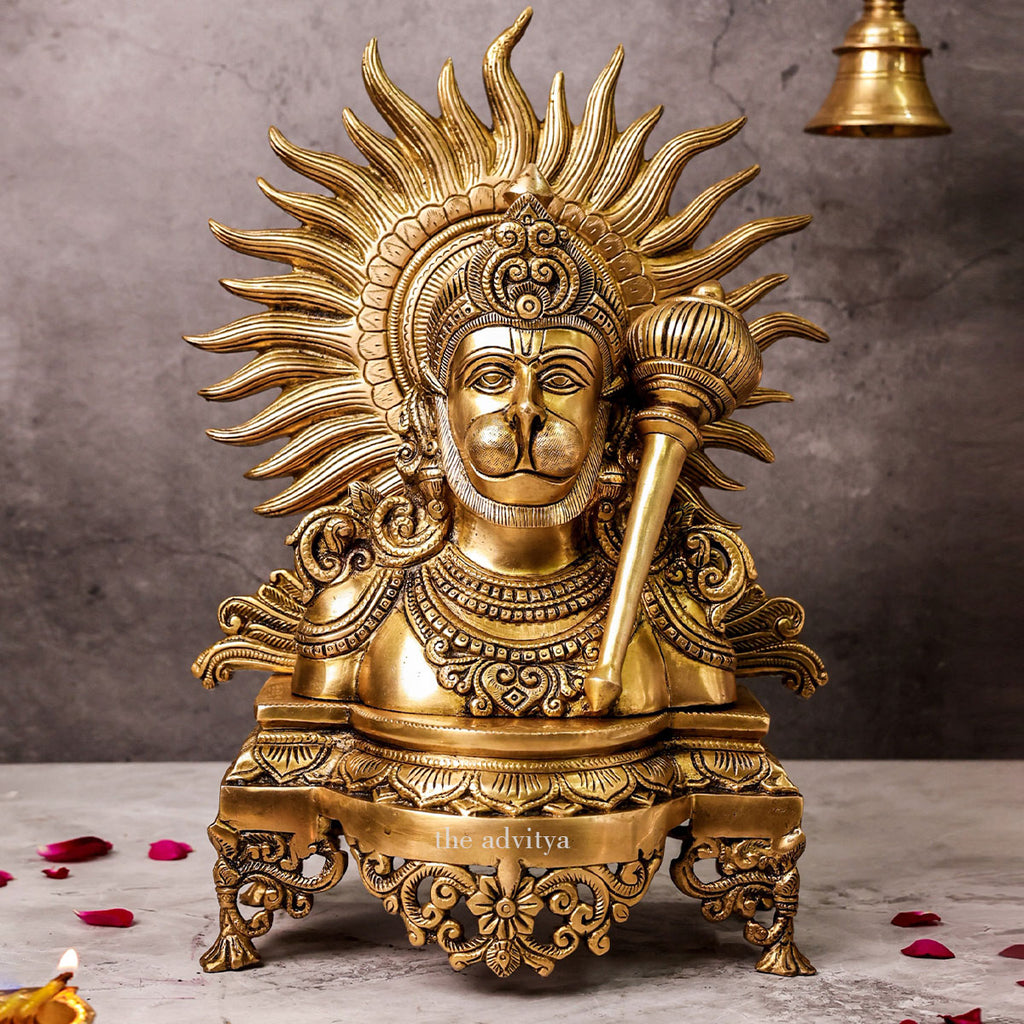 Veer Hanumanta,Vayu Putra,Pawan Suta,Bajrangbali,Marutinandan,Brass Hanuman Bust Statue