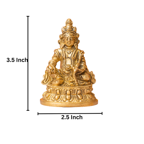 Brass Lord Kubera Sitting Statue