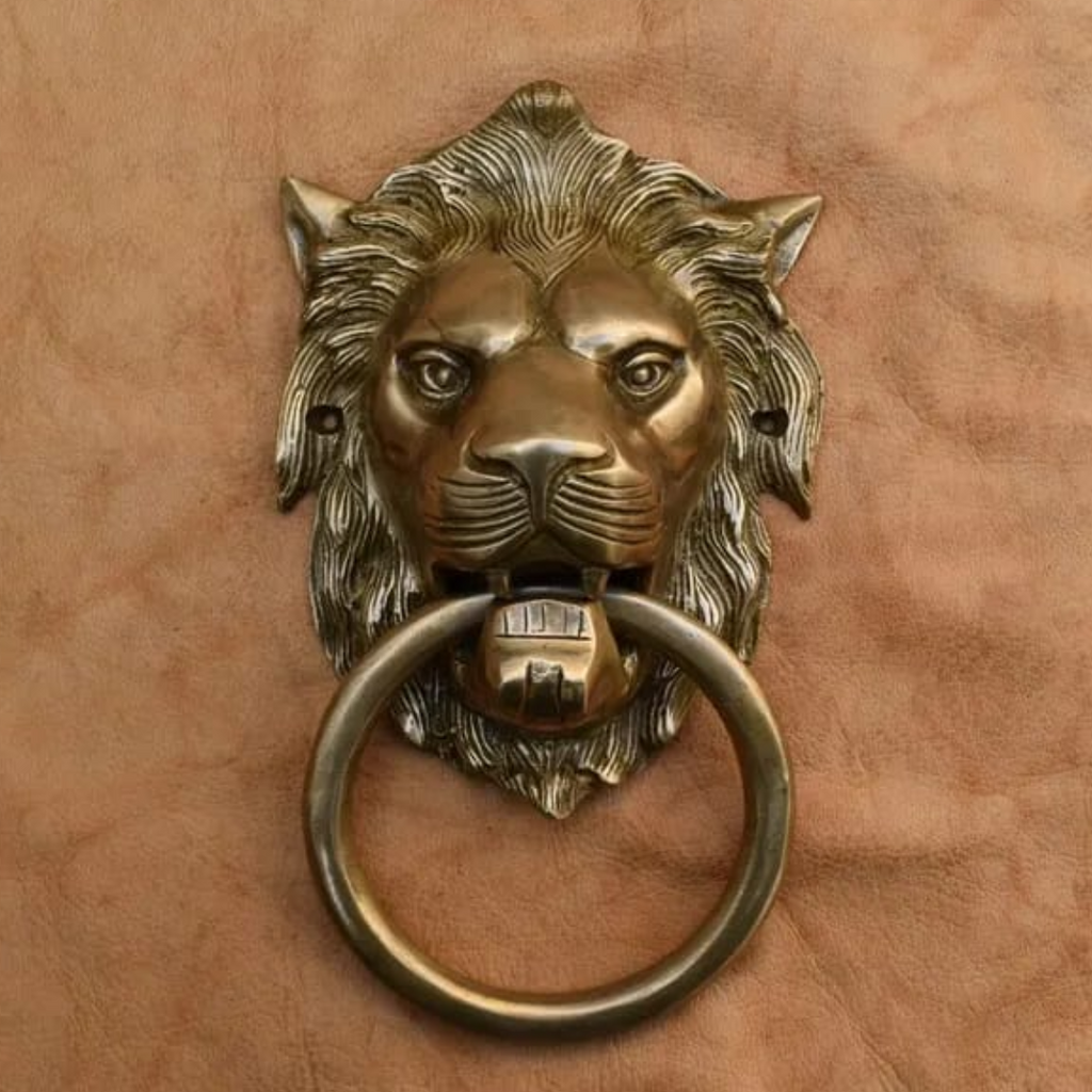 Bass lion door knocker