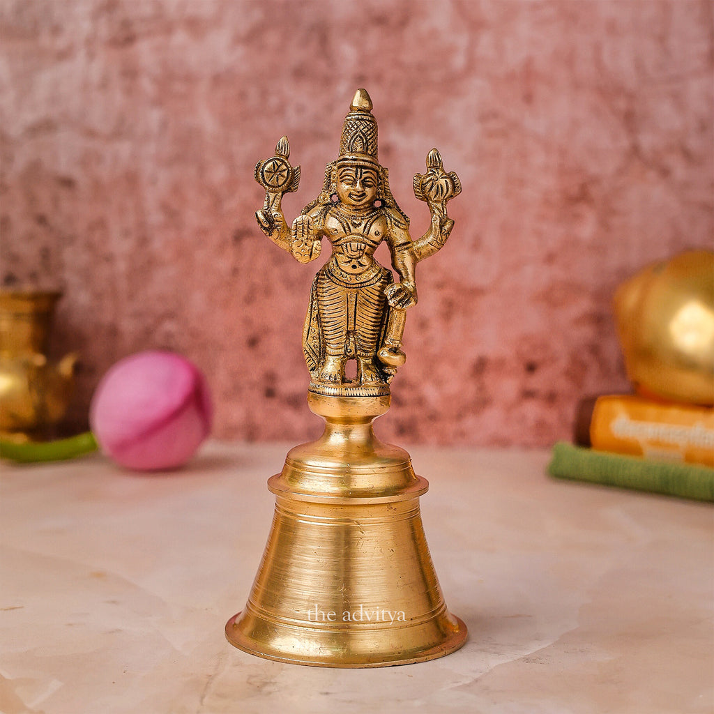 Sankh Bells,Vedic Bell,Temple Bell,Spirtual Bell,Shanti Bell,Satsang Bell,Lord Vishnu Standing On Ringing Bell