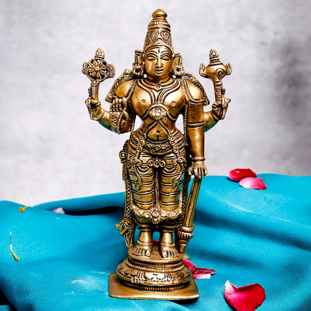 Visnhu,Nraayan,Hari,Pradyumna,Kamala-Natha,Brass Bhagwan Vishnu Statue