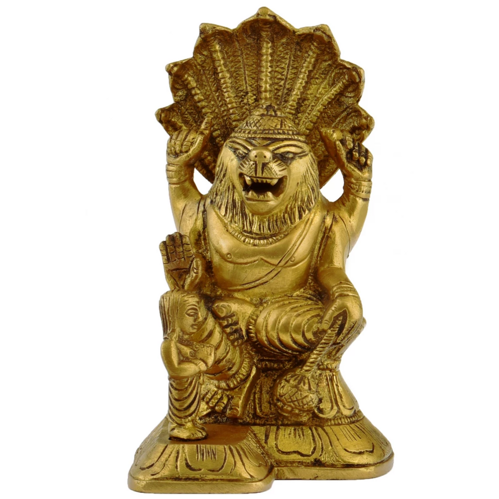 Narasimha With Bhakt Prahalad Brass Statue