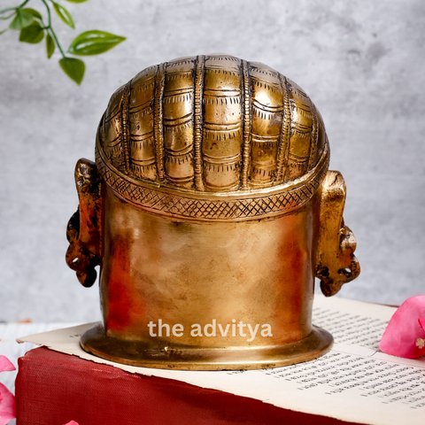 Mahadeva,Maheshvara,Neelakantha,Mrityunjaya,Kailashapati,shiv,Bholenath,Brass Shiva Mukhalingam