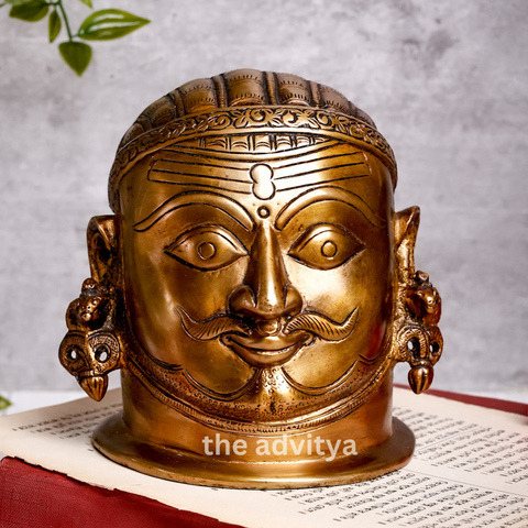 Mahadeva,Maheshvara,Neelakantha,Mrityunjaya,Kailashapati,shiv,Bholenath,Brass Shiva Mukhalingam