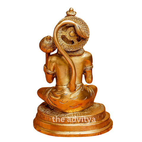 VeerHanumanta,Vayu Putra,Pawan Suta,Bajrangbali,Marutinandan,Brass Hanuman with Gada Sitting Statue