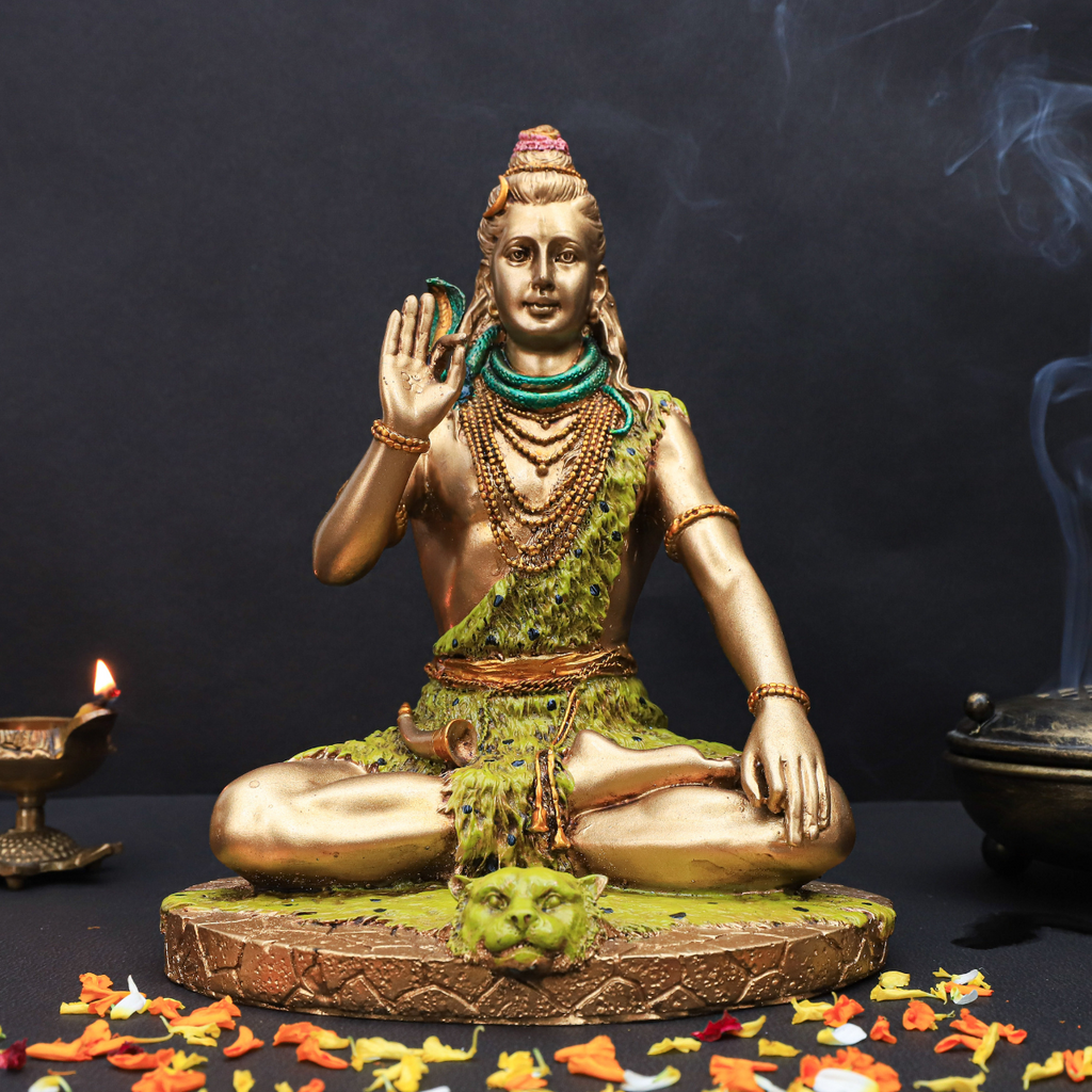 Resin Lord Shiva Blessing Statue