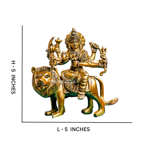 Nava Durgaa,Mahadevi,Katyayani,Mahadevi,Durga ma,Ambika,Goddess Durga Ji Sitting On Lion
