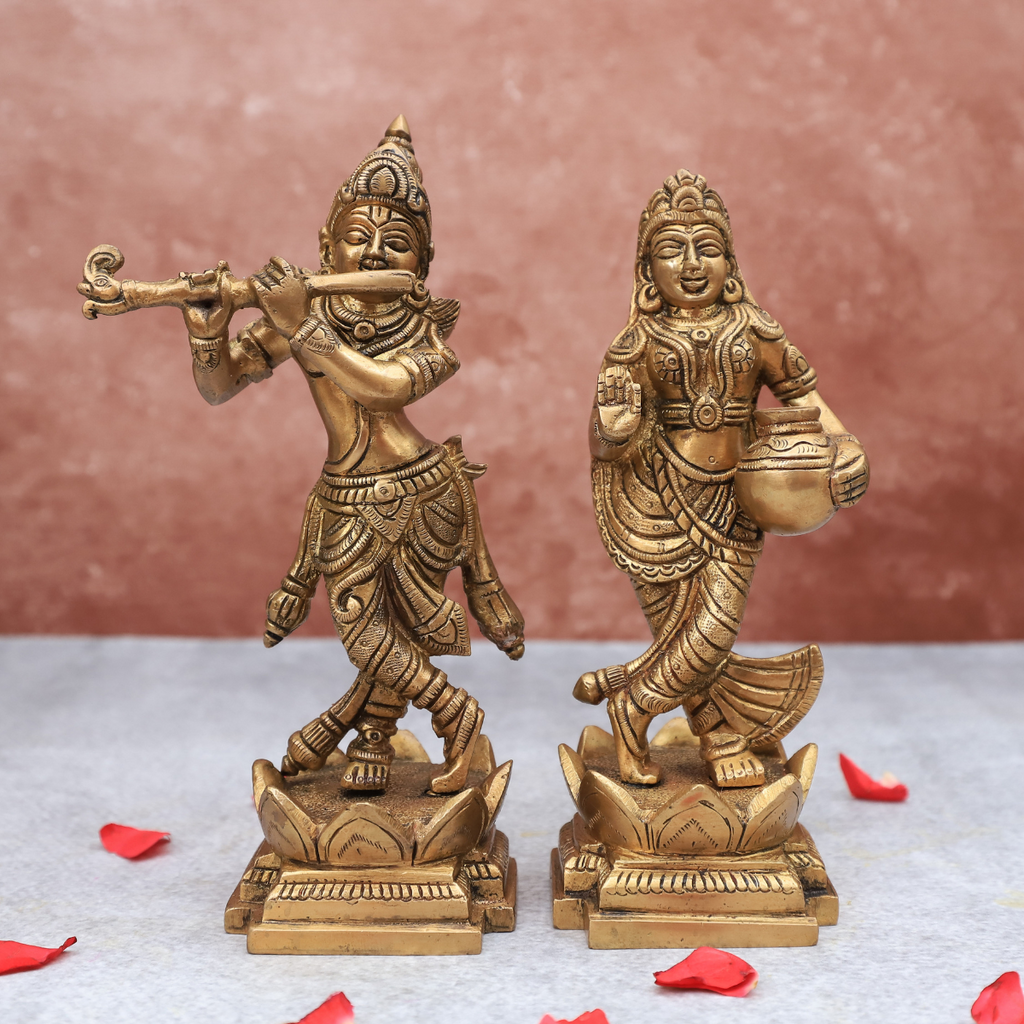Handcrafted Brass Radha Krishna idol