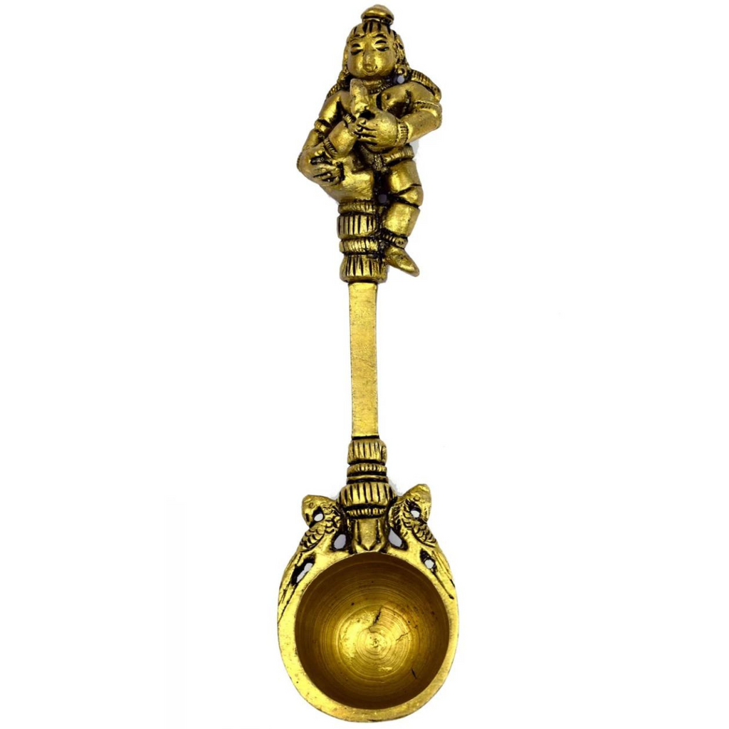 Spoon,Pooja Spoon,Krishna Spoon,Brass Spoon,Brass Argha Spoon,Argha Spoon,Lord Krishna Argha Spoon