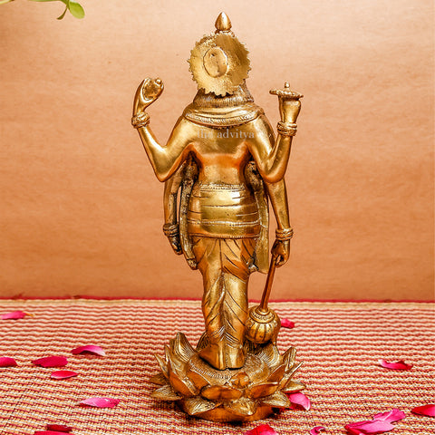 Visnhu,Nraayan,Hari,Pradyumna,Kamala-Natha,Brass Lord Vishnu Standing Statue On Lotus