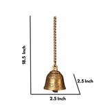 Handcrafted Hanging Brass Bell with Chain | Decorative Wall Hanging for Home Decor