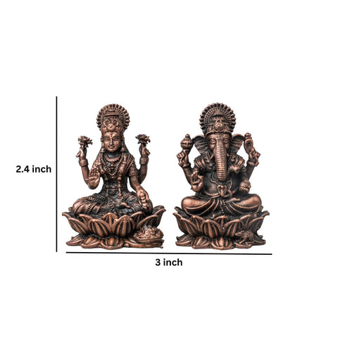 Copper Ganesh And Laxmi Idol