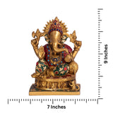 Mosaic Astha Vinayaka Ganesha Brass Statue