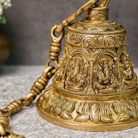 Sankh Bells,Vedic Bell,Temple Bell,Spirtual Bell,Shanti Bell,Satsang Bell,Ganesh and Lotus Hanging Bell