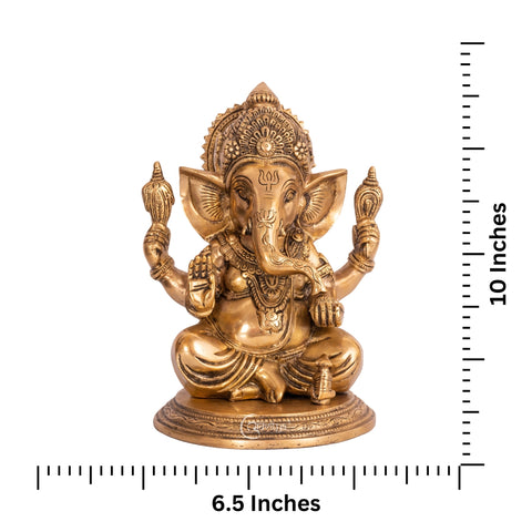 Brass Sitting Ganesha Statue