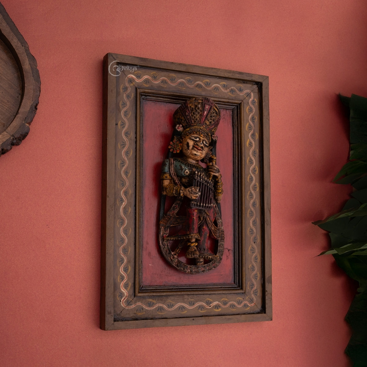 Wooden Musician Apsara Wall Art