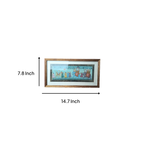 Framed Krishna with Gopis Wall Painting – Traditional Indian Art for Home & Living Room Decor