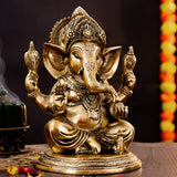 Brass Sitting Ganesha Murti