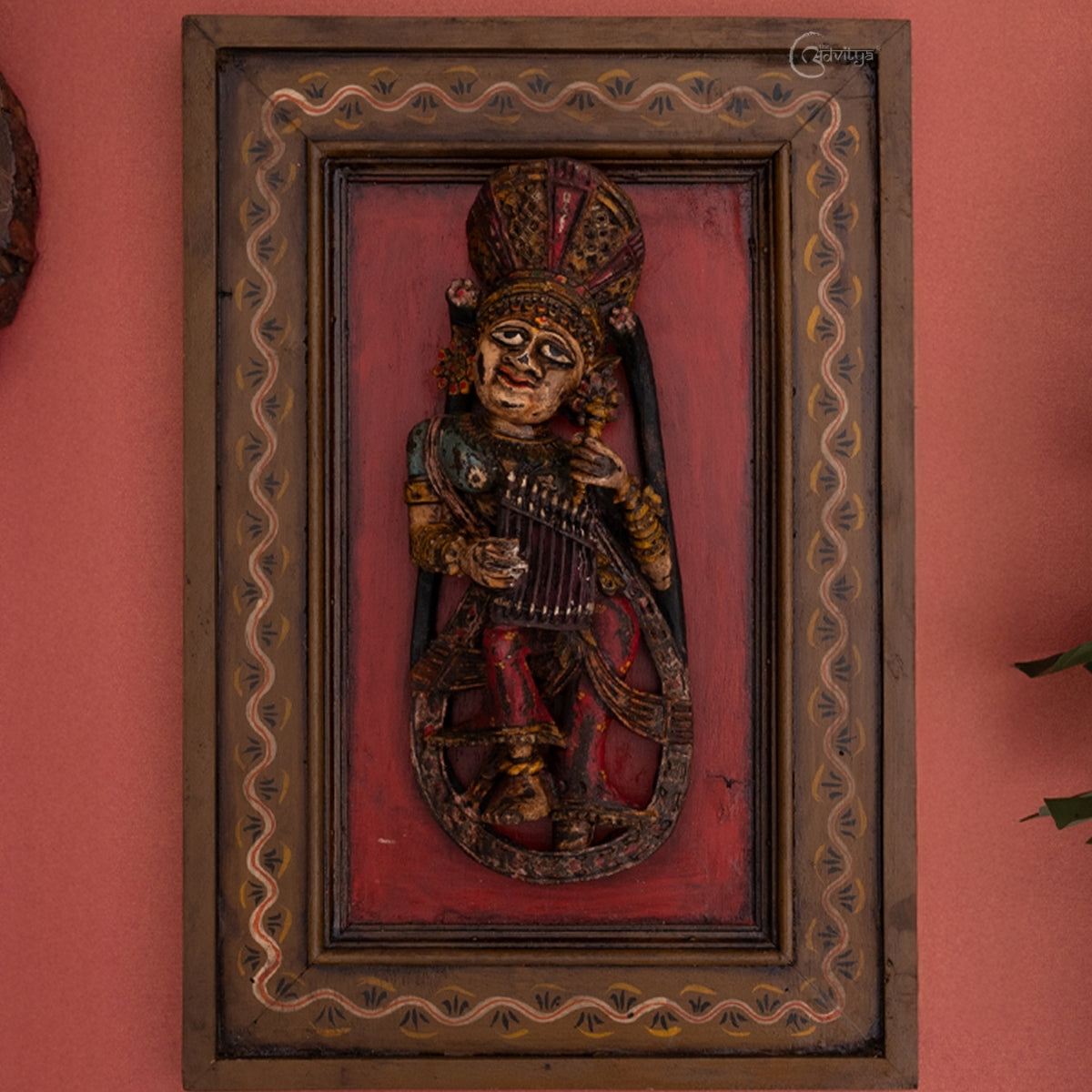 Wooden Musician Apsara Wall Art
