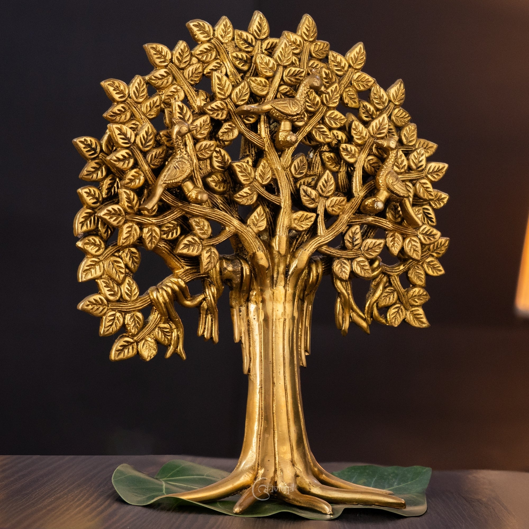 Brass Kalpavriksha Tree with Roots Statue