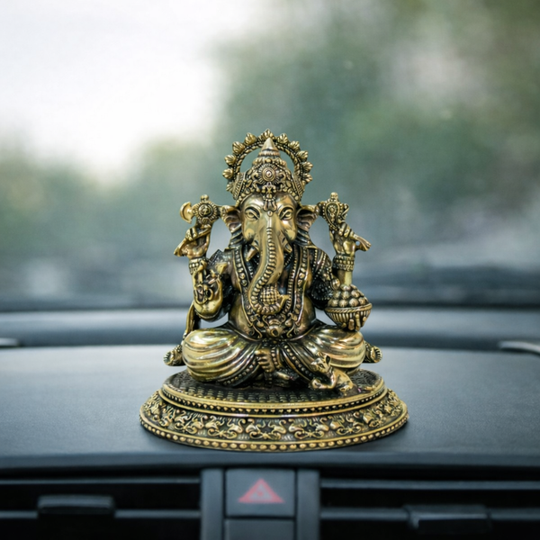 Superfine Brass Lord Ganesha Statue – 3.75 Inch Idol