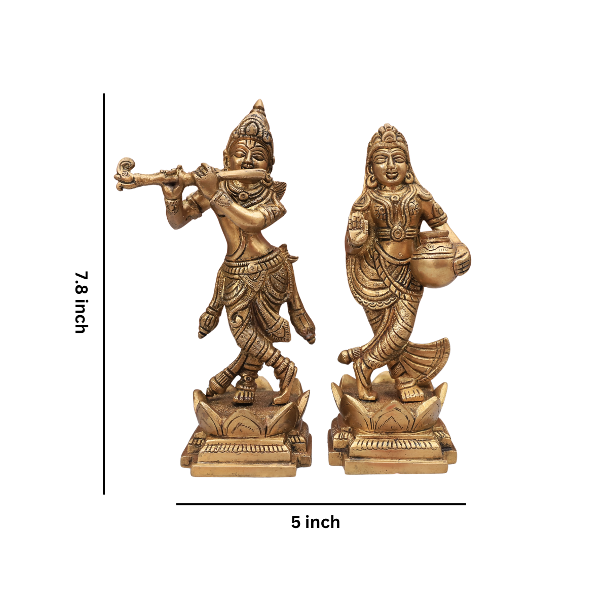 Handcrafted Brass Radha Krishna idol