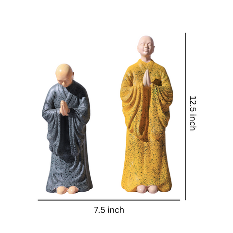 Resin Monk Pair Statue