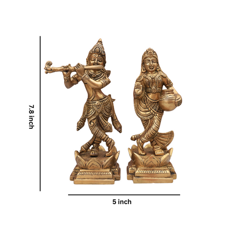 Handcrafted Brass Radha Krishna idol