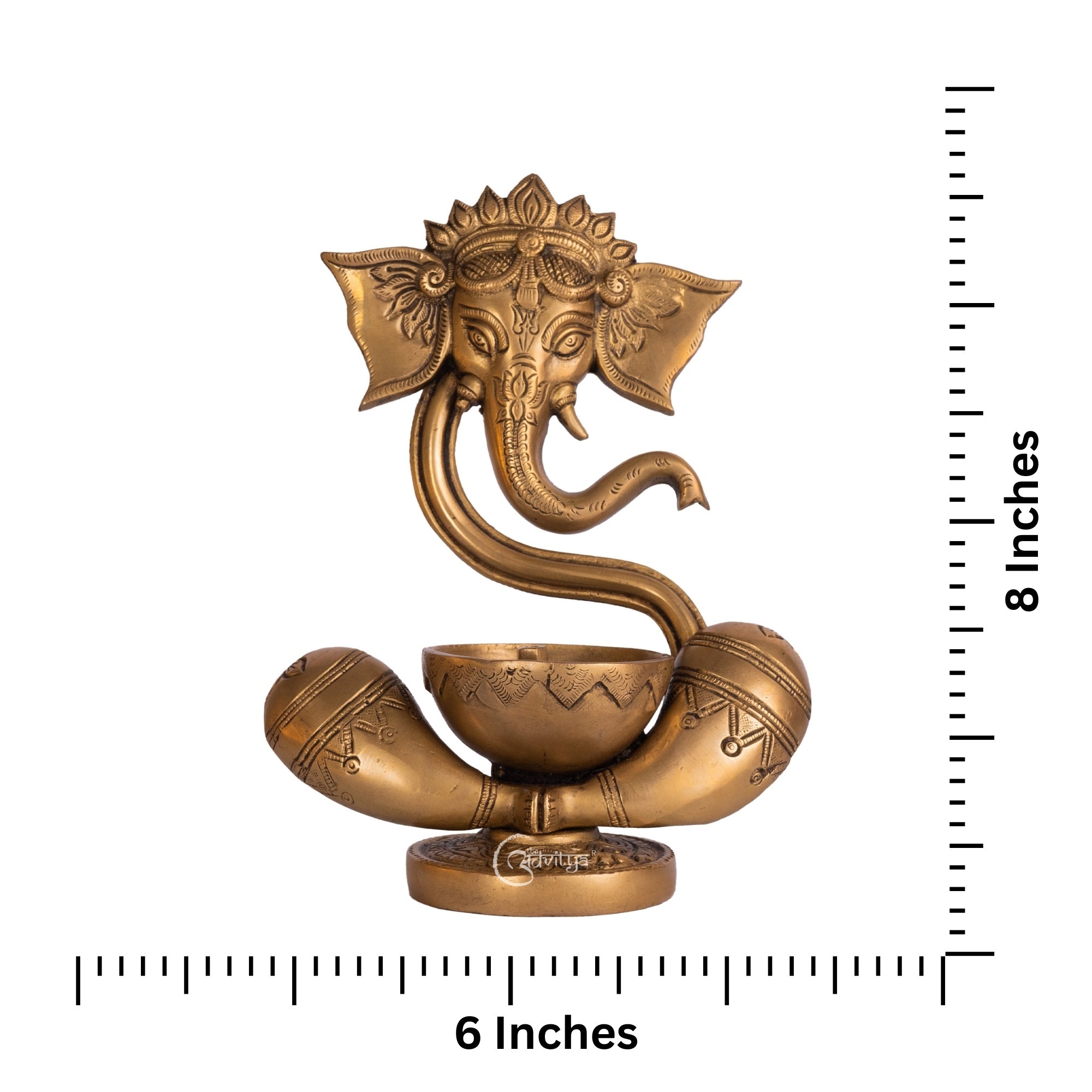 Brass Ganesha Idol with Akhand Diya