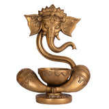 Brass Ganesha Idol with Akhand Diya