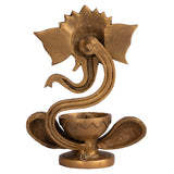 Brass Ganesha Idol with Akhand Diya