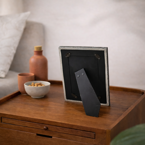 Photo Frame | Aluminium | Black | Table Decor | Gift - 6.5 X 8.5 Inch