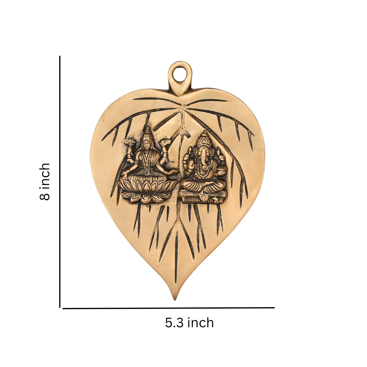 Brass Ganesh & laxmi Wall Hanging On Leaf