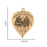 Brass Ganesh & laxmi Wall Hanging On Leaf