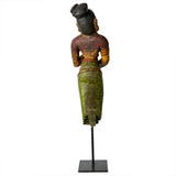 Mohenjo Daro Woman Wooden Statue on Iron Stand