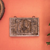 Wooden Ganesha Wall Decor Panel with Vintage Finish