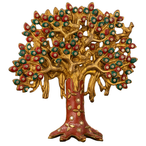 Brass Kalpavriksha Tree with Stonework