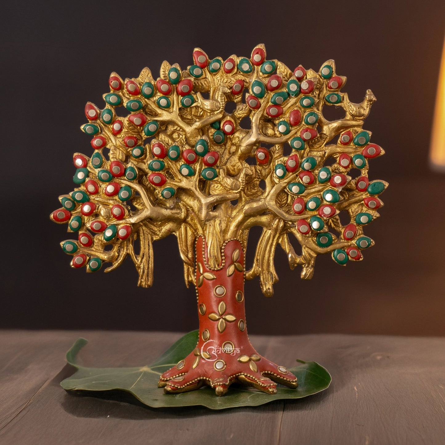 Brass Kalpavriksha Tree with Stonework