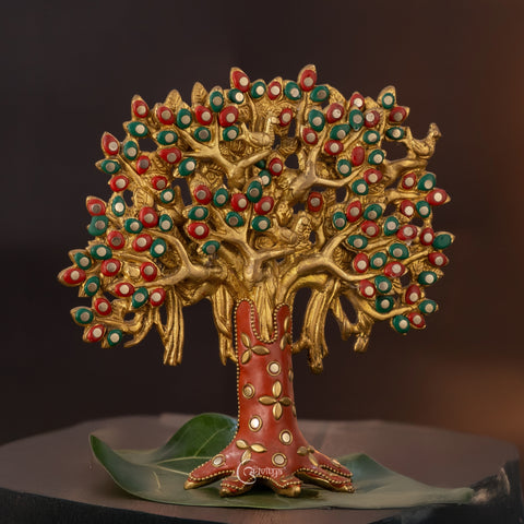 Brass Kalpavriksha Tree with Stonework