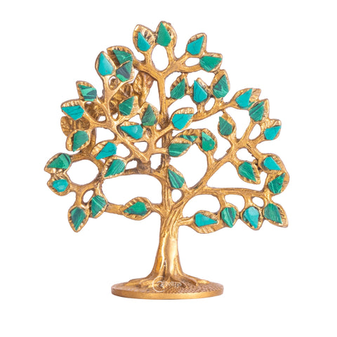 Mosaic Small Kalpavriksha Tree of Life in Brass