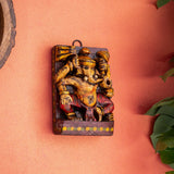 Wooden Chaturbhuja Ganeshas Wall Art Panel