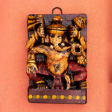 Wooden Chaturbhuja Ganeshas Wall Art Panel