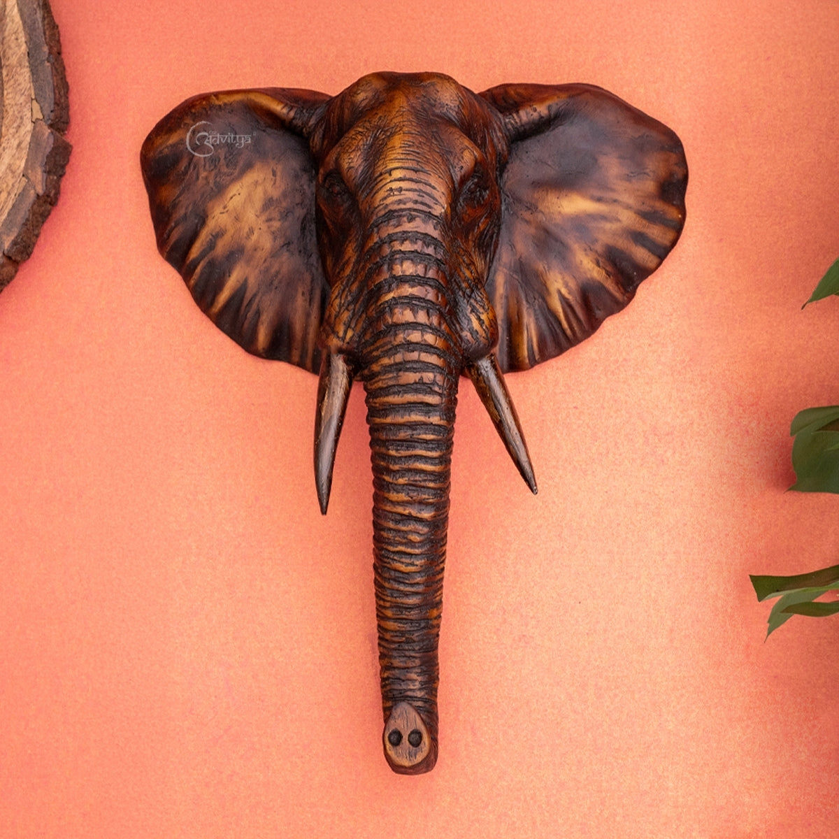 Thai Elephant Head Sculpture Wall Art 