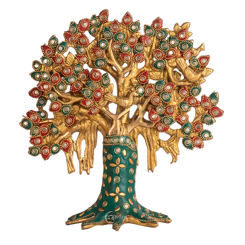 Kalpavriksha Tree Brass Statue with Roots