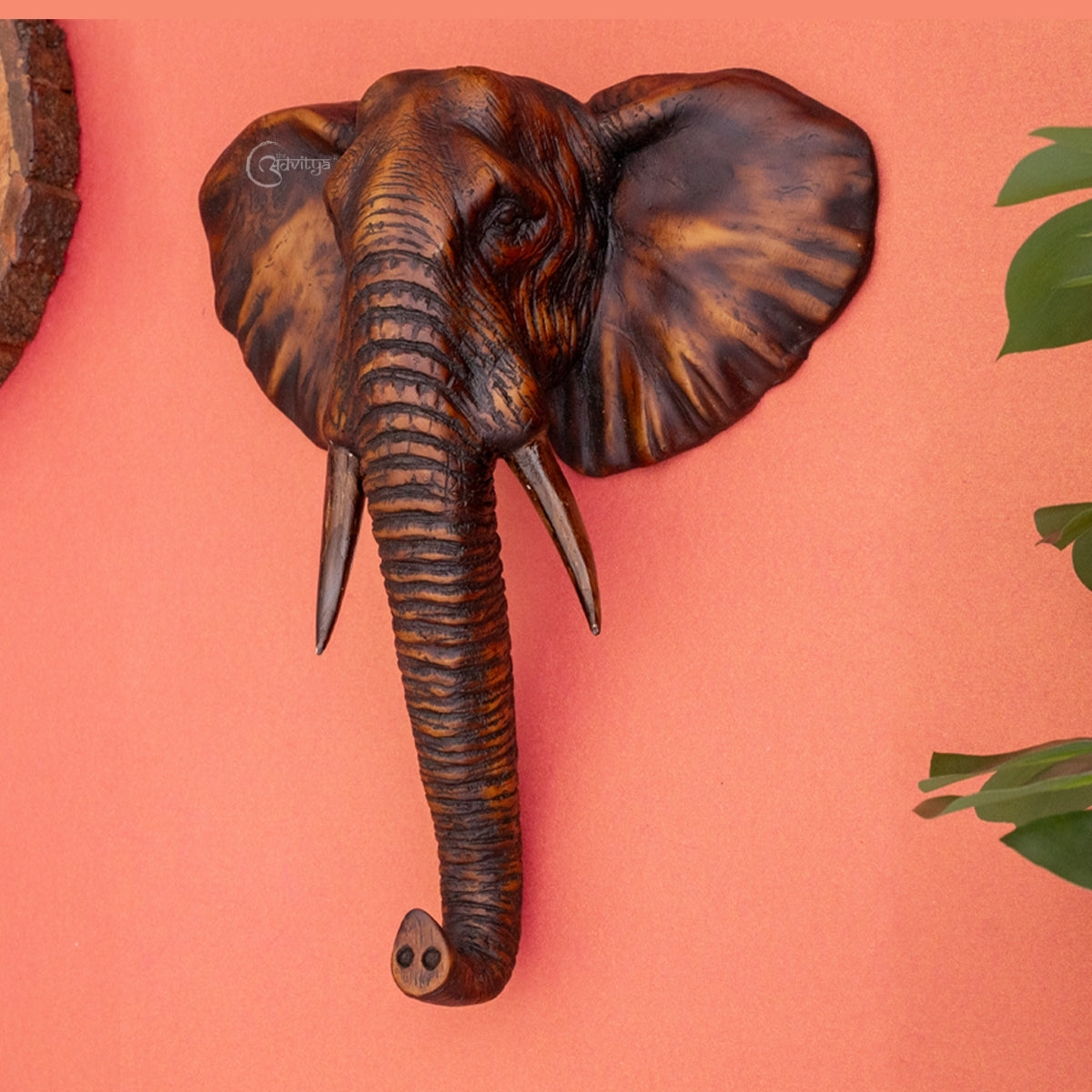 Thai Elephant Head Sculpture Wall Art 