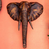 Thai Elephant Head Sculpture Wall Art 