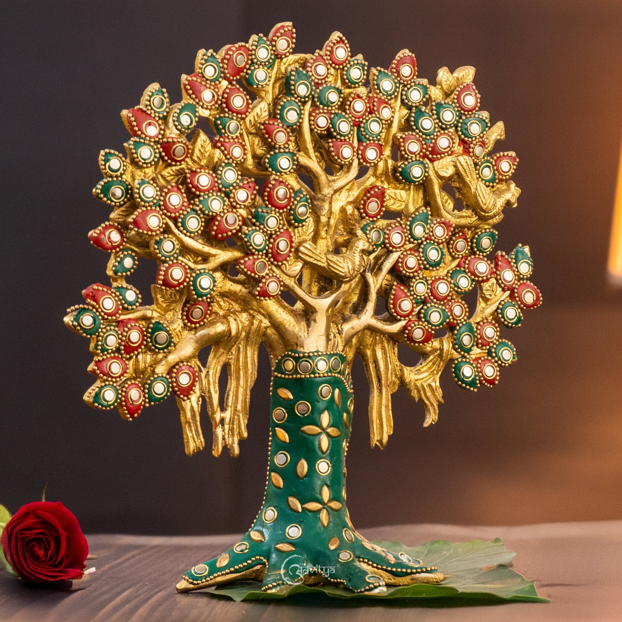 Kalpavriksha Tree Brass Statue with Roots