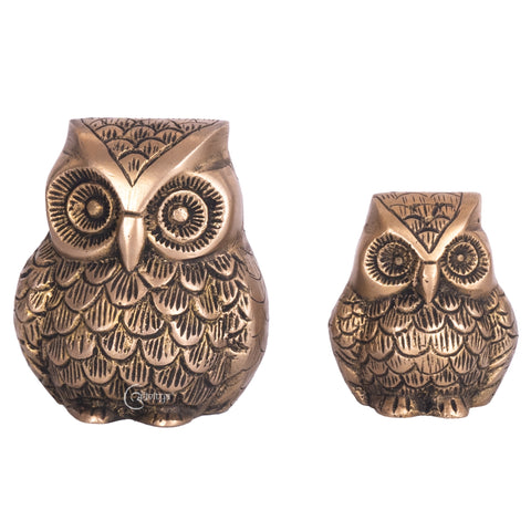 Brass owl pair