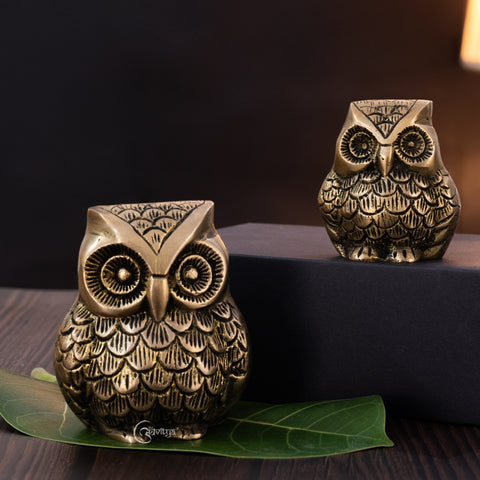 Brass owl pair